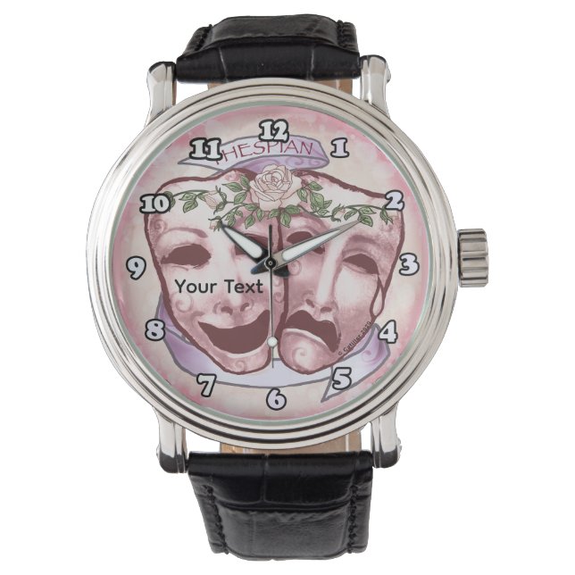 Reloj De Pulsera Máscaras de actor rosadas (Anverso)