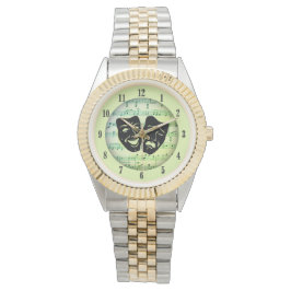 Reloj De Pulsera Máscaras de teatro y música verde