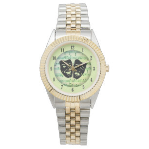 Reloj De Pulsera Máscaras de teatro y música verde