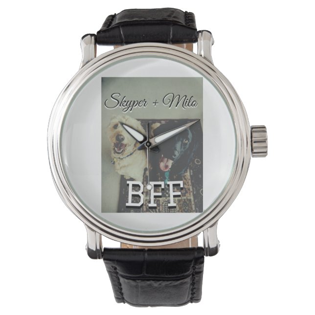 Reloj De Pulsera Mascotas amigos bestias agregar nombre mascota fot (Anverso)