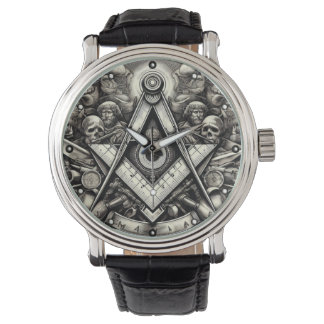 Reloj De Pulsera Masonic Freemason Square Y Compass Watch
