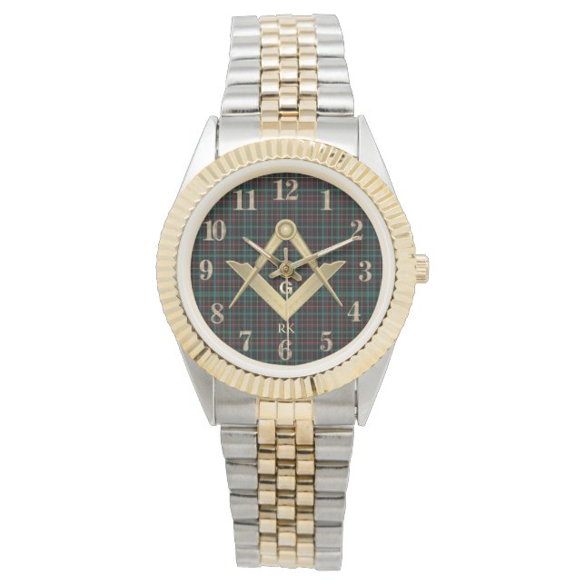 Reloj De Pulsera Masonic Monogrammed oscuro (Anverso)