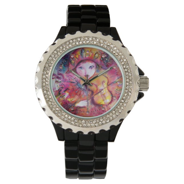 RELOJ DE PULSERA MASQUERADE VENECIANO / HARLEQUIN JUGANDO VIOLÍN (Anverso)