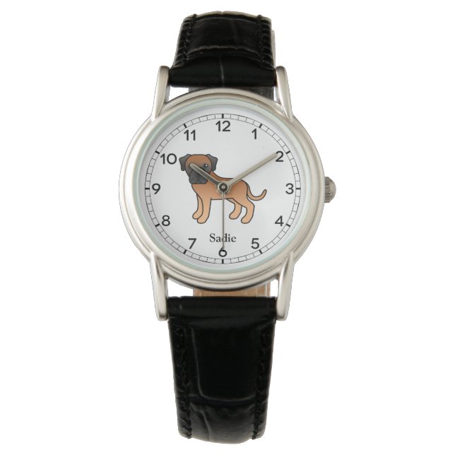 Reloj De Pulsera Mastín inglés albaricoque perro de dibujos animado (Anverso)