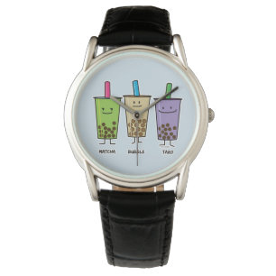 Reloj De Pulsera Matcha boba té bebida verde Taro tapioca