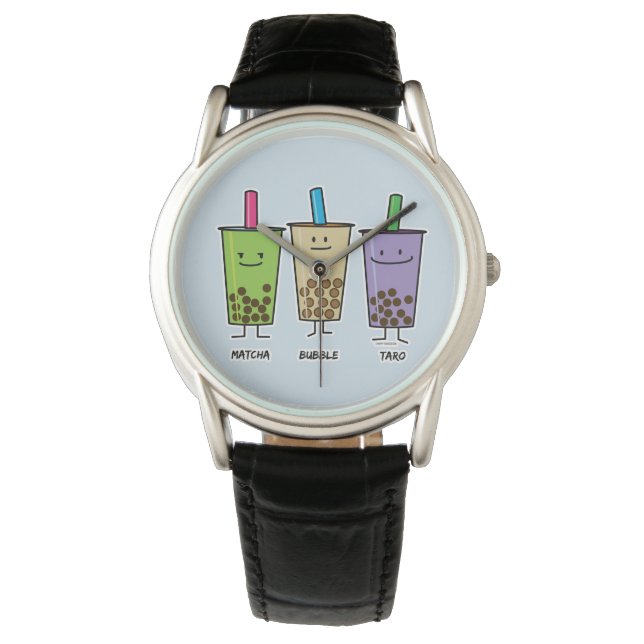 Reloj De Pulsera Matcha boba té leche de bebida verde Taro tapioca (Anverso)