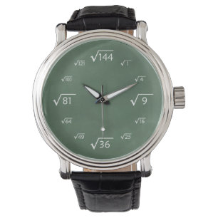 Reloj De Pulsera Matemáticas de la raíz cuadrada (pizarra verde)