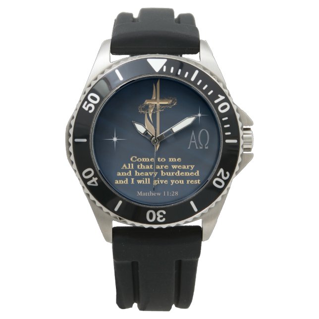 Reloj De Pulsera Mateo 11:28 (Anverso)