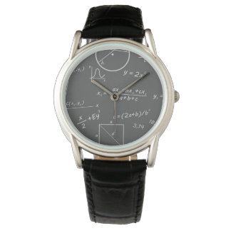 Reloj De Pulsera Math Classic Black Leather Watch