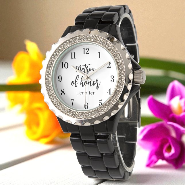 Reloj De Pulsera Matrón de honor Boda blanco negro (Subido por el creador)