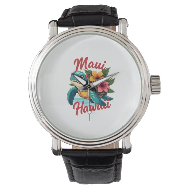 Reloj De Pulsera Maui Hawaii T Shirt Chica Women Niños Sea Turtle H (Anverso)