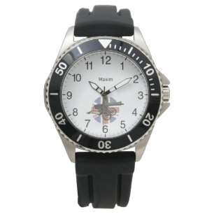 Reloj De Pulsera Maxim Gun con bandera británica
