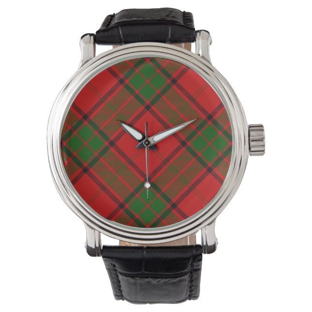 Reloj De Pulsera Maxwell tartan platillo rojo (Anverso)