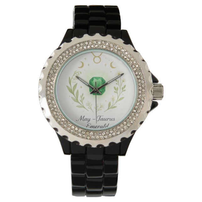 Reloj De Pulsera May Birthstone Watch – Elegant Emerald Energy Desi (Anverso)
