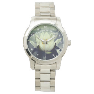 Reloj De Pulsera May Peace Be With You Lotus Inspirational  