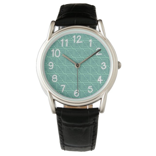 Reloj De Pulsera Mazas Verde azuladas Art Deco (Anverso)