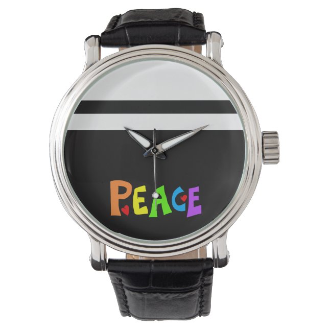 Reloj De Pulsera MAZIPOODLES Peace Rainbow 3 (Anverso)