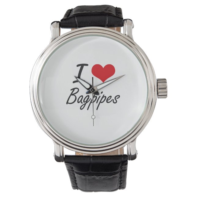 Reloj De Pulsera Me encanta el diseño artístico de Bagpipes (Anverso)
