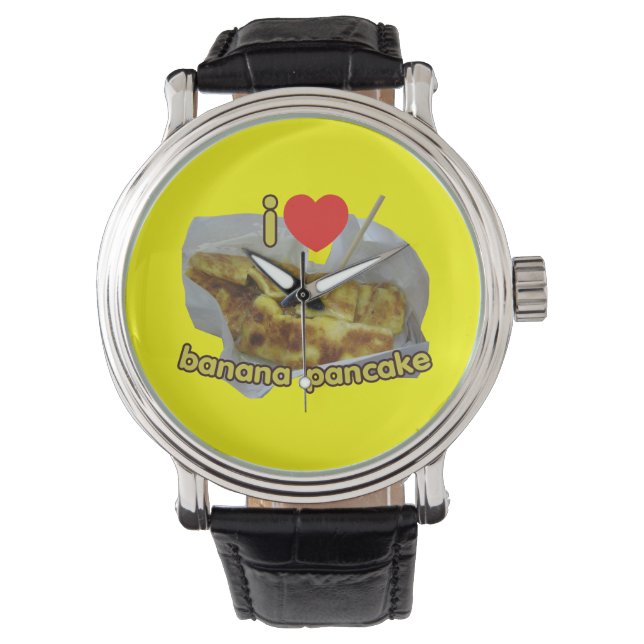 Reloj De Pulsera Me Encanta El Panqueque Bananero (Corazón)... Comi (Anverso)