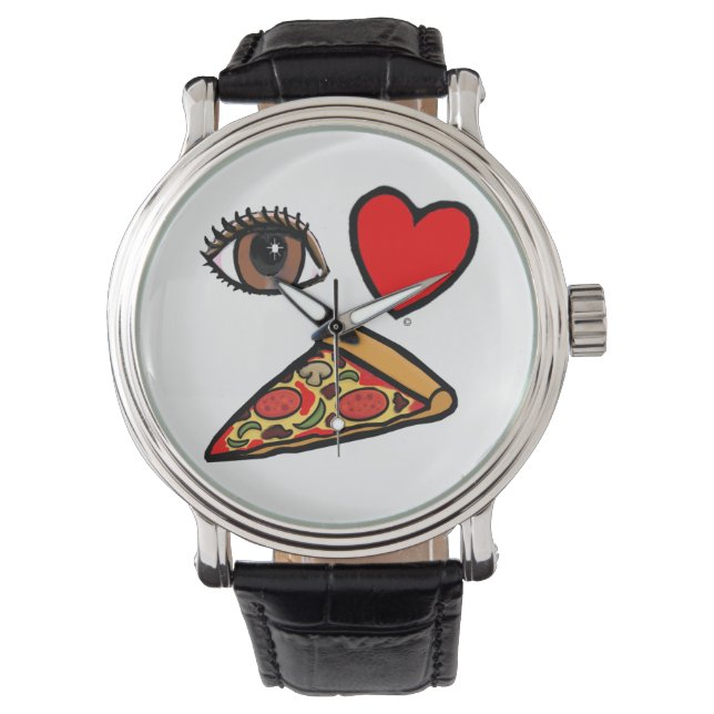 Reloj De Pulsera Me encanta la pizza (Anverso)
