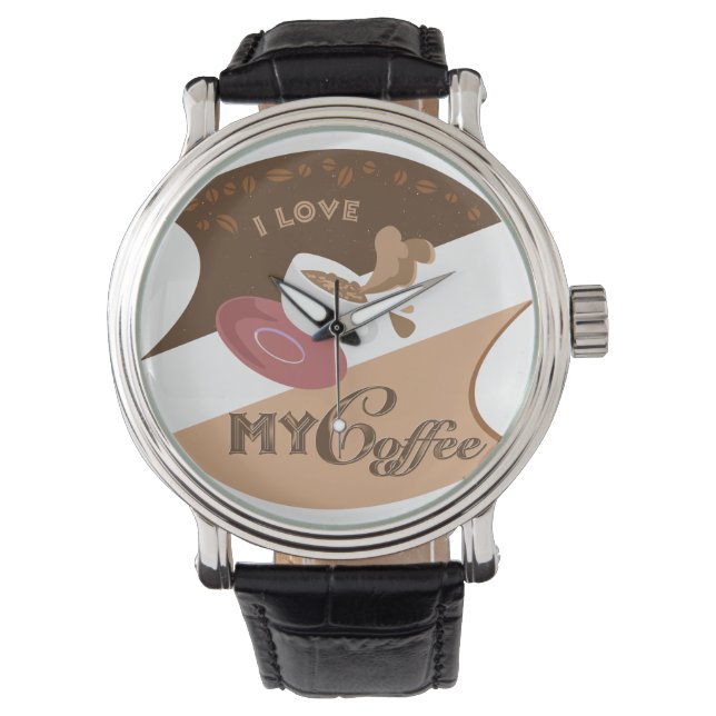 Reloj De Pulsera Me encanta mi café retro Java (Anverso)