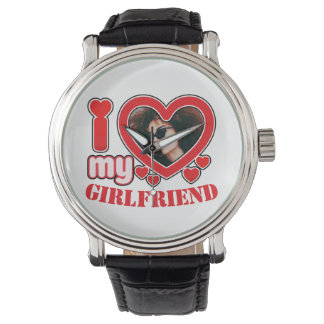 Reloj De Pulsera Me encanta mi novia, texto de foto personalizado