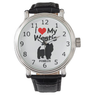 Reloj De Pulsera Me encanta mi silueta de perro occidental