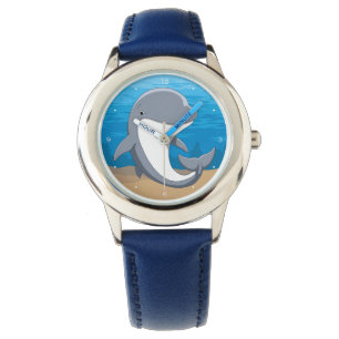 Reloj De Pulsera Me encantan los delfines con la botella