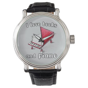 Reloj De Pulsera Me Encantan Los Libros Y El Piano, El Arte Auténti