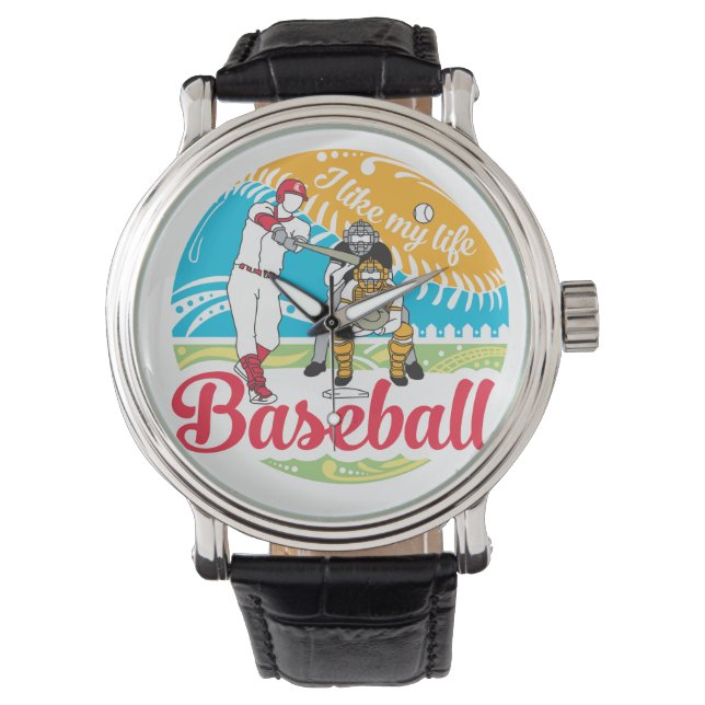 Reloj De Pulsera Me gusta MI vida Béisbol WATCH (Anverso)