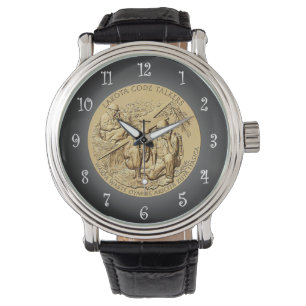 Reloj De Pulsera Medalla de bronce para hablantes de código lakota