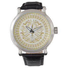 Reloj De Pulsera Medallion Leon Gold White