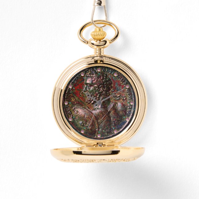 RELOJ DE PULSERA MEDALLION ROMANA ANTIGUA BRONZE CON GEMSTONES ROMA (Anverso)