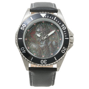 RELOJ DE PULSERA MEDALLION ROMANA ANTIGUA BRONZE CON GEMSTONES ROMA