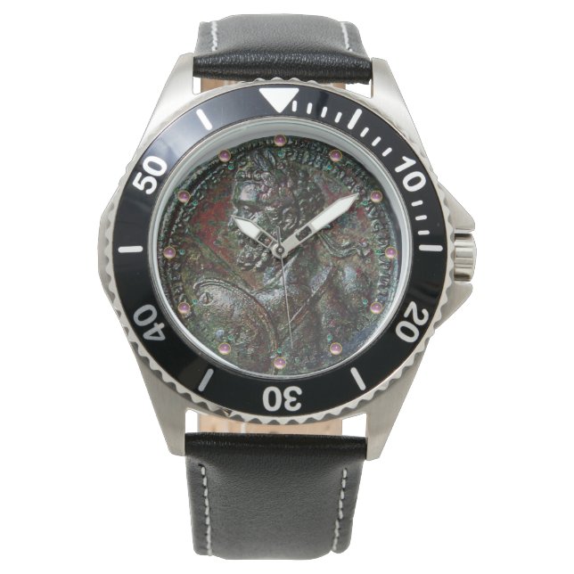 RELOJ DE PULSERA MEDALLION ROMANA ANTIGUA BRONZE CON GEMSTONES ROMA (Anverso)