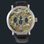Reloj De Pulsera Medallón asiático dorado por Vision Studio<br><div class="desc">Impresión única de un medallón asiático dorado de Vision Studio. Un arcoiris de colores otoñales acaricia el ojo,  dándole al medallón un ambiente cálido contra el fondo negro. ¡Recibe tu copia hoy!</div>