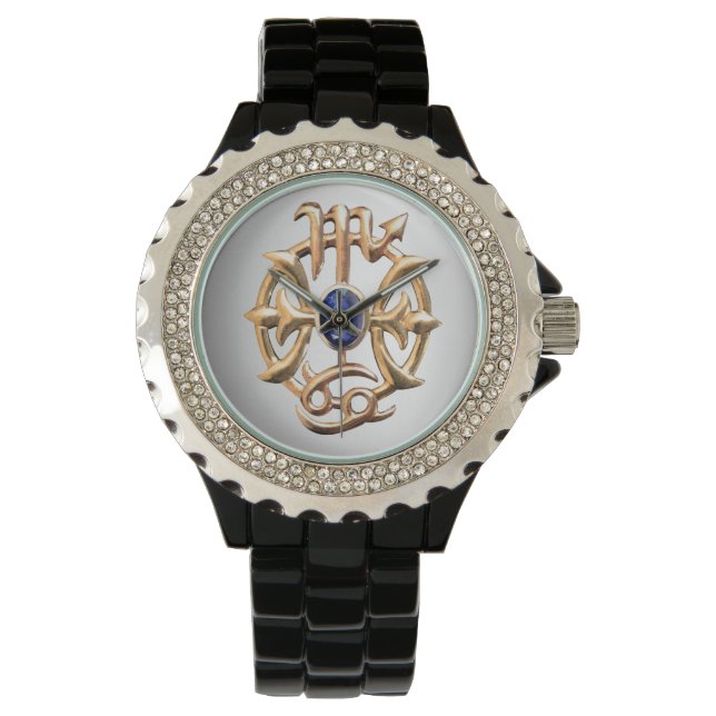Reloj De Pulsera Medallón Escorpio y Pisces (Anverso)