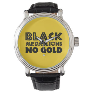 RELOJ DE PULSERA MEDALLONES NEGROS SIN ORO