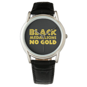 RELOJ DE PULSERA MEDALLONES NEGROS SIN ORO