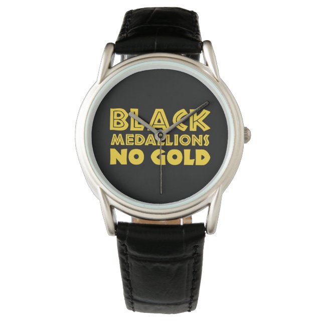 RELOJ DE PULSERA MEDALLONES NEGROS SIN ORO (Anverso)