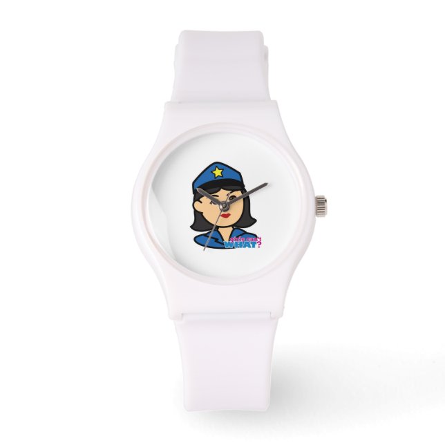 Reloj De Pulsera Media De Cabeza De La Policía (Anverso)