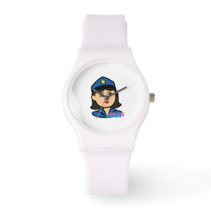 Reloj De Pulsera Media de cabeza de mujer policía