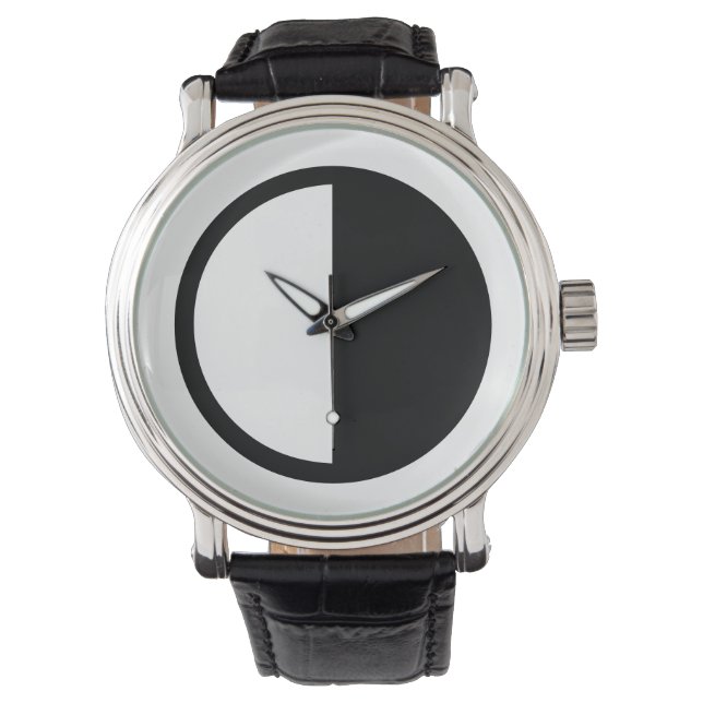 Reloj De Pulsera media hora en blanco y negro (Anverso)