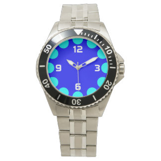 Reloj De Pulsera Media luna de color - cian sobre azul