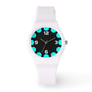 Reloj De Pulsera Media luna de color - cian sobre negro