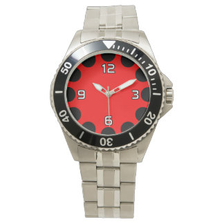 Reloj De Pulsera Media luna de color - negro y rojo v2