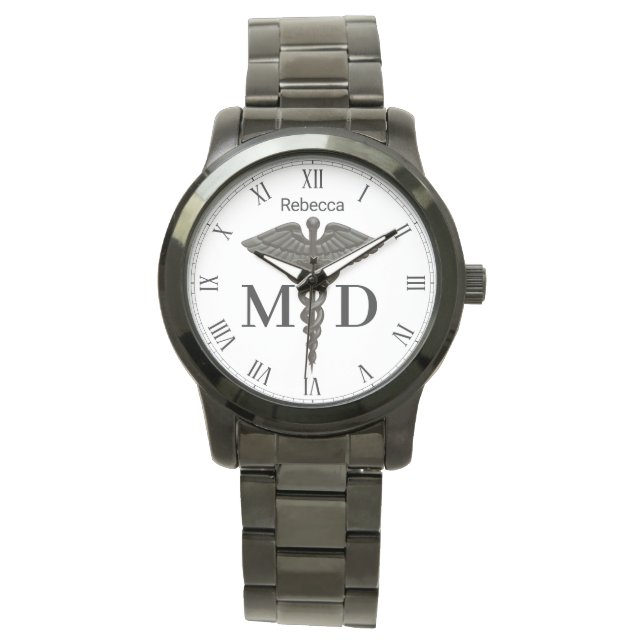 Reloj De Pulsera Médica del Caducto Negro Médica Médica MD Mujeres (Anverso)