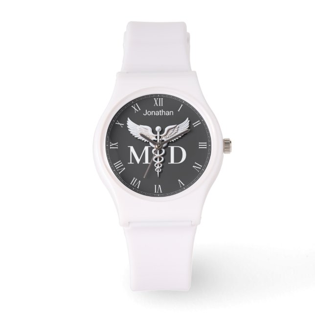 Reloj De Pulsera Médico Médico de Caducto de limpieza blanca (Anverso)