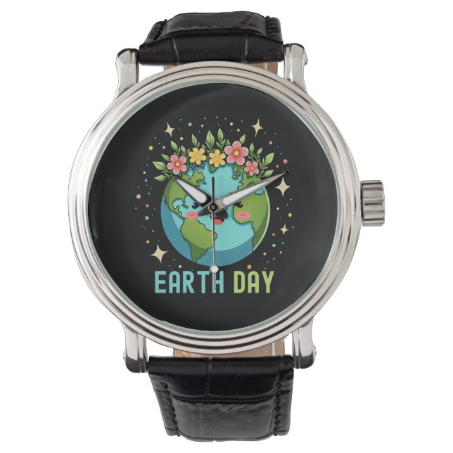 Reloj De Pulsera Medio ambiente del Día de la Tierra Cuidada Tierra (Anverso)
