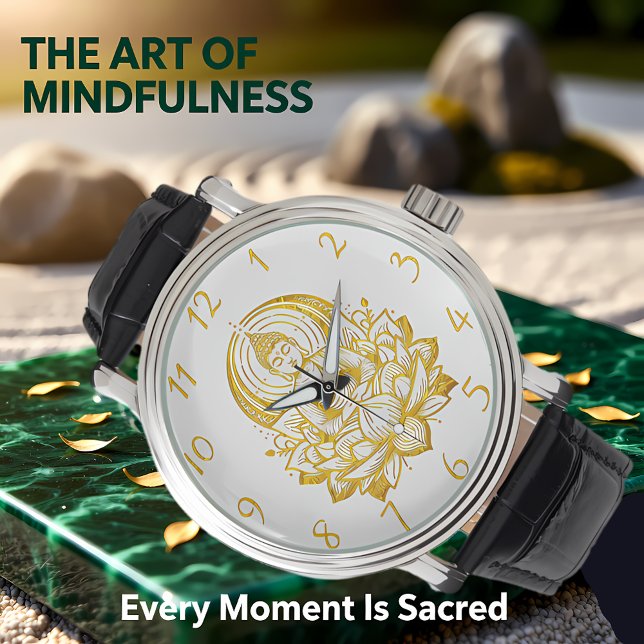 Reloj De Pulsera Meditar Buda en Lotus (Subido por el creador)
